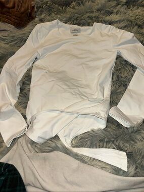 Babaton White Long-Sleeve Bodysuit